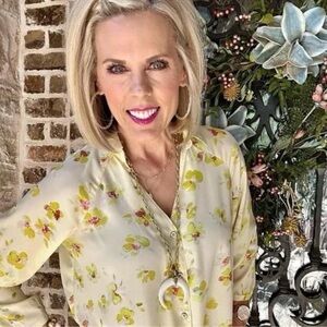 CAbi Go To Blouse Yellow Floral